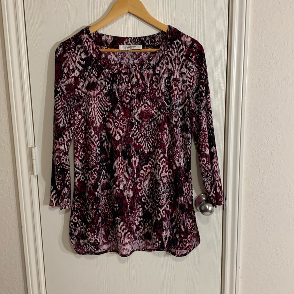 Jones studio size M blouse multicolor graphic print